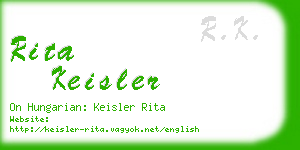 rita keisler business card